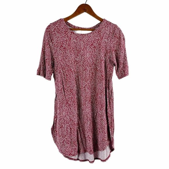 Fern plant printed side slit hi-low top size small - Picture 1 of 4